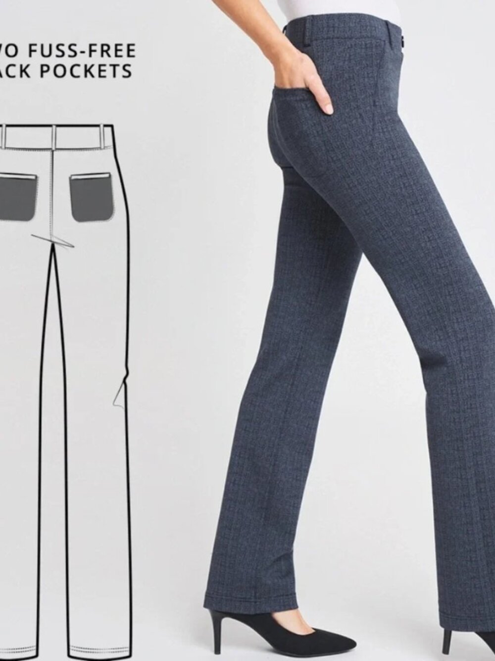 New Betabrand Marine Lynen Bootcut Two Pocket Dress Pant Yoga Pants Large